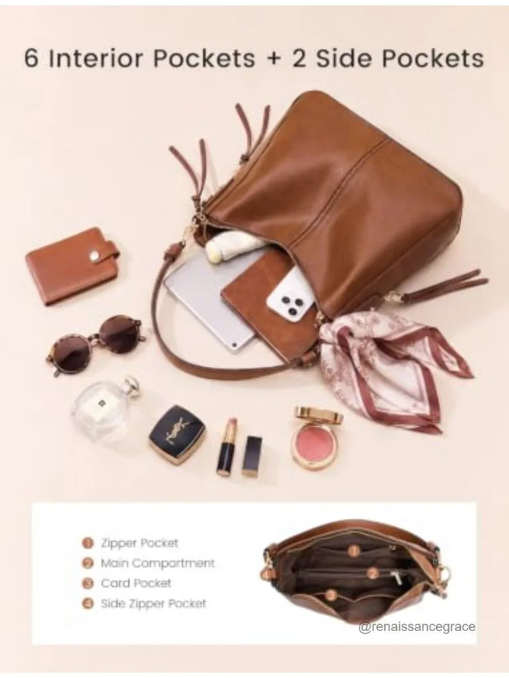Large Hobo Crossbody Bag for Women, Faux Leather Shoulder Purse with Tassels